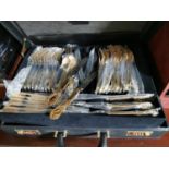 Sixty nine piece gold plated cutlery set