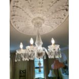 Waterford Crystal six branch chandelier.