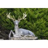 19th C. sandstone figure of a stag.
