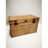 Early 20th C. wicker laundry basket.