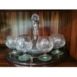 Cavan Crystal Brandy decanter and glasses