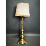 Edwardian brass standard lamp.