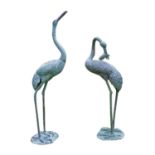 Pair of cast bronze models of Stalks.