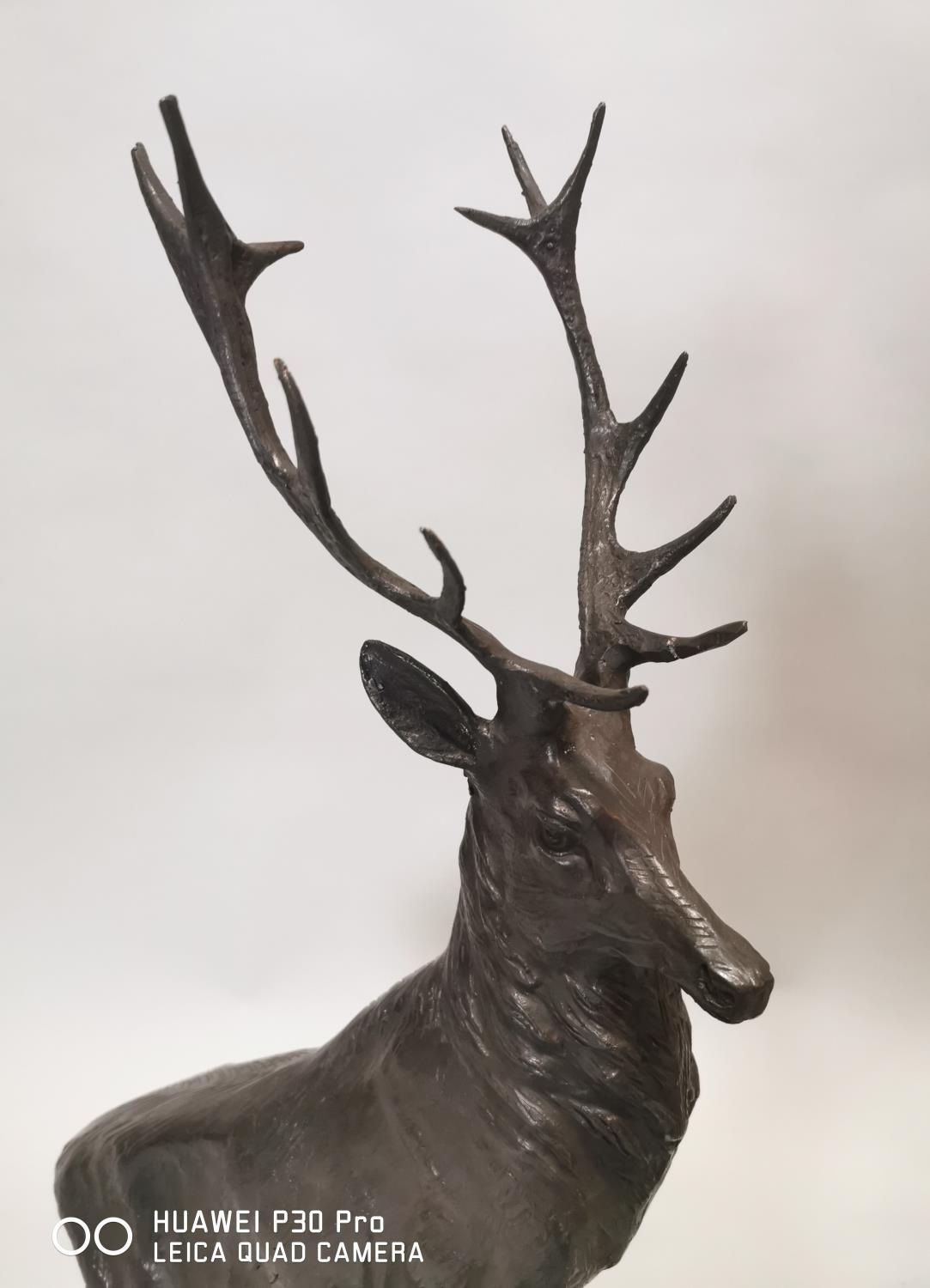 Pair of bronze stags. - Image 2 of 6