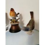 Two ceramic birds