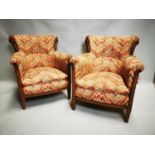 Pair of early 20th C. club chairs.