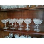 Ten Waterford Crystal champagne glasses