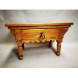 Early 20th C. pine and oak butchers table.