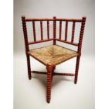 19th C. painted pine bobbin chair.