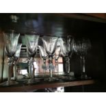 Five Waterford Crystal wine glasses