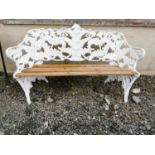 19th C. fern cast iron bench.