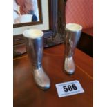 Pair of chrome riding boots