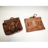 Two early 20th C. leather bags.
