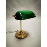 Brass bankers desk lamp.