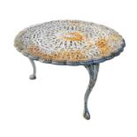 20th C. cast alloy garden table.