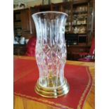 Waterford crystal cut glass candle holder.