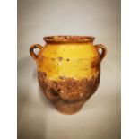 18th C. glazed terracotta Confit pot.