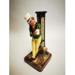 The Beer Drinker caricature ceramic candlestick.