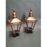Pair of copper lanterns.