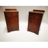 Pair of mahogany bed side lockers.