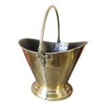 Edwardian brass coal bucket.