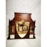 Victorian inlaid rosewood overmantle.