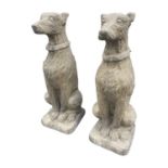 Pair of cast stone Irish Wolf Hounds.