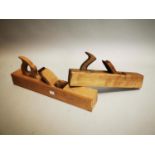 Two 19th C. beech Carpenters planes.