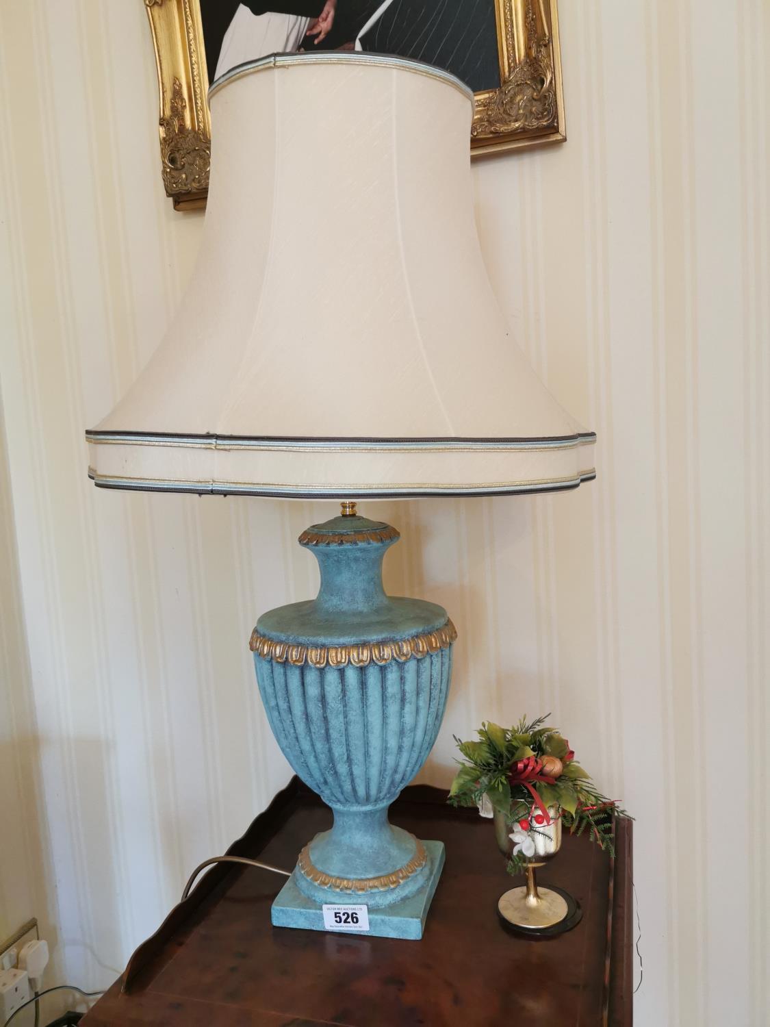 Pair of decorative composition table lamps