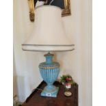 Pair of decorative composition table lamps