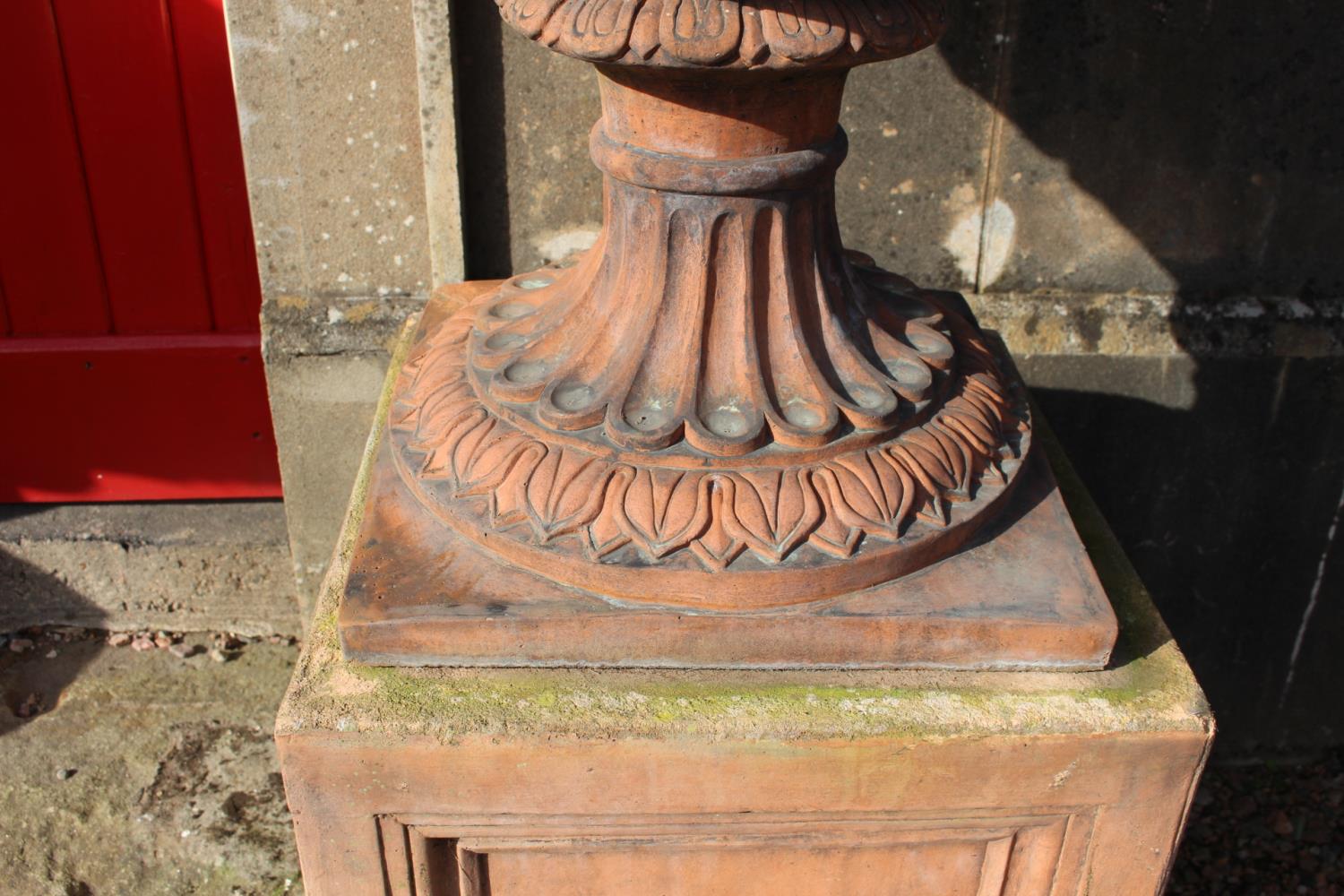 Pair of terracotta urns - Image 4 of 4