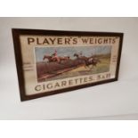 Player's Weights Cigarettes advertising showcard.