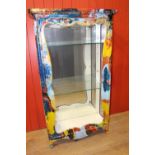 painted glass cabinet.