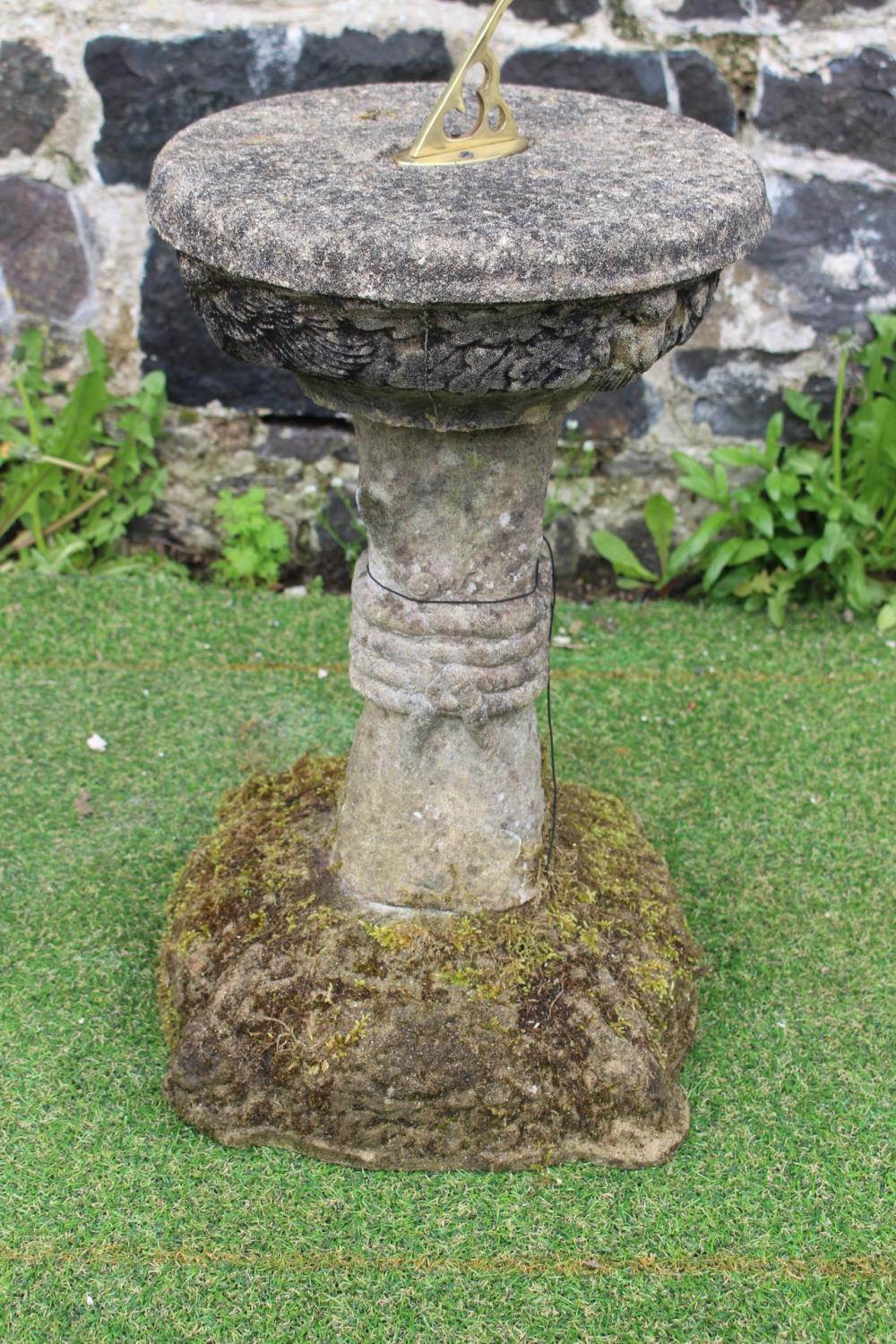 Round stone sundial