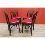 Set of four bentwood side chairs.