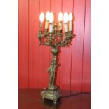 Six branch candelabra table lamp