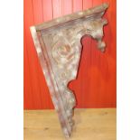 Single carved wooden corbel