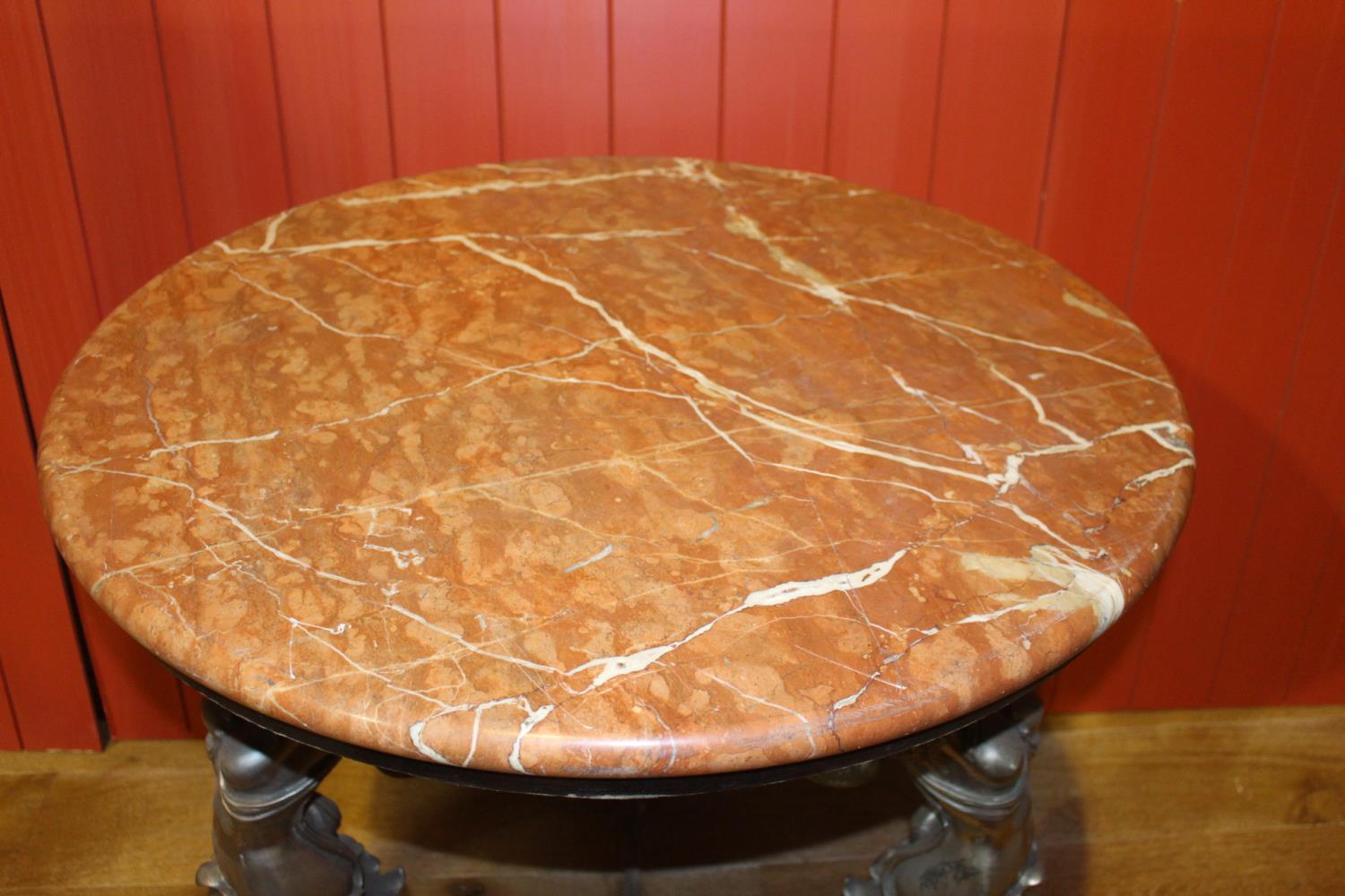 Marble topped table - Image 2 of 2