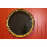 Circular giltwood mirror