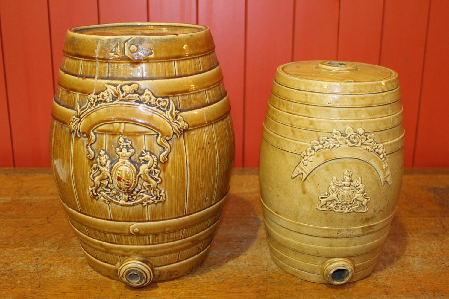 Two 19th C. glazed earthenware dispensers