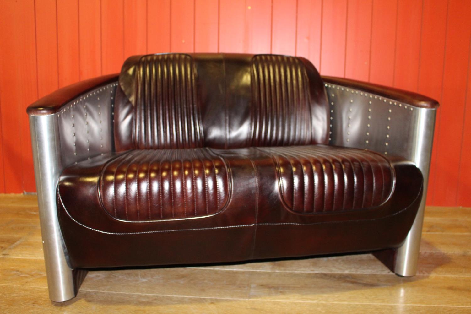 Leather settee