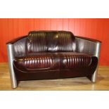 Leather settee