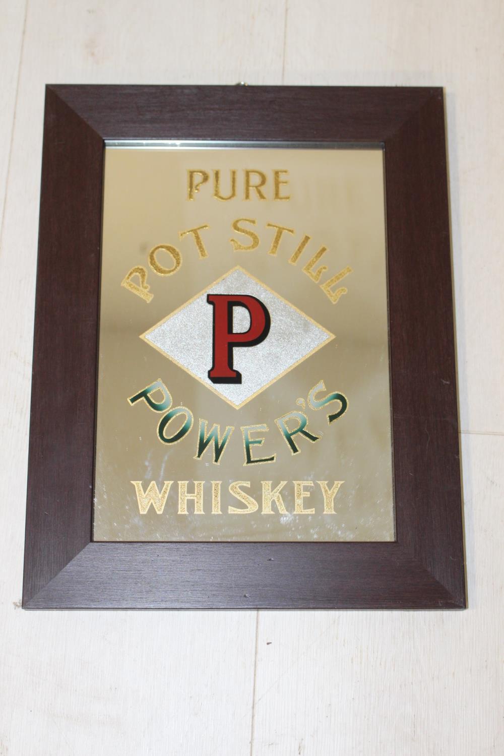 Power's Whiskey Pure Pot Still advertising mirror