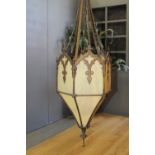 Brass and opaque glass lantern