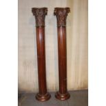 19th C. mahogany pillars