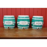 Set of three 19th C. ceramic dispensers