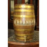 Oak and brass bound Brandy barrel.