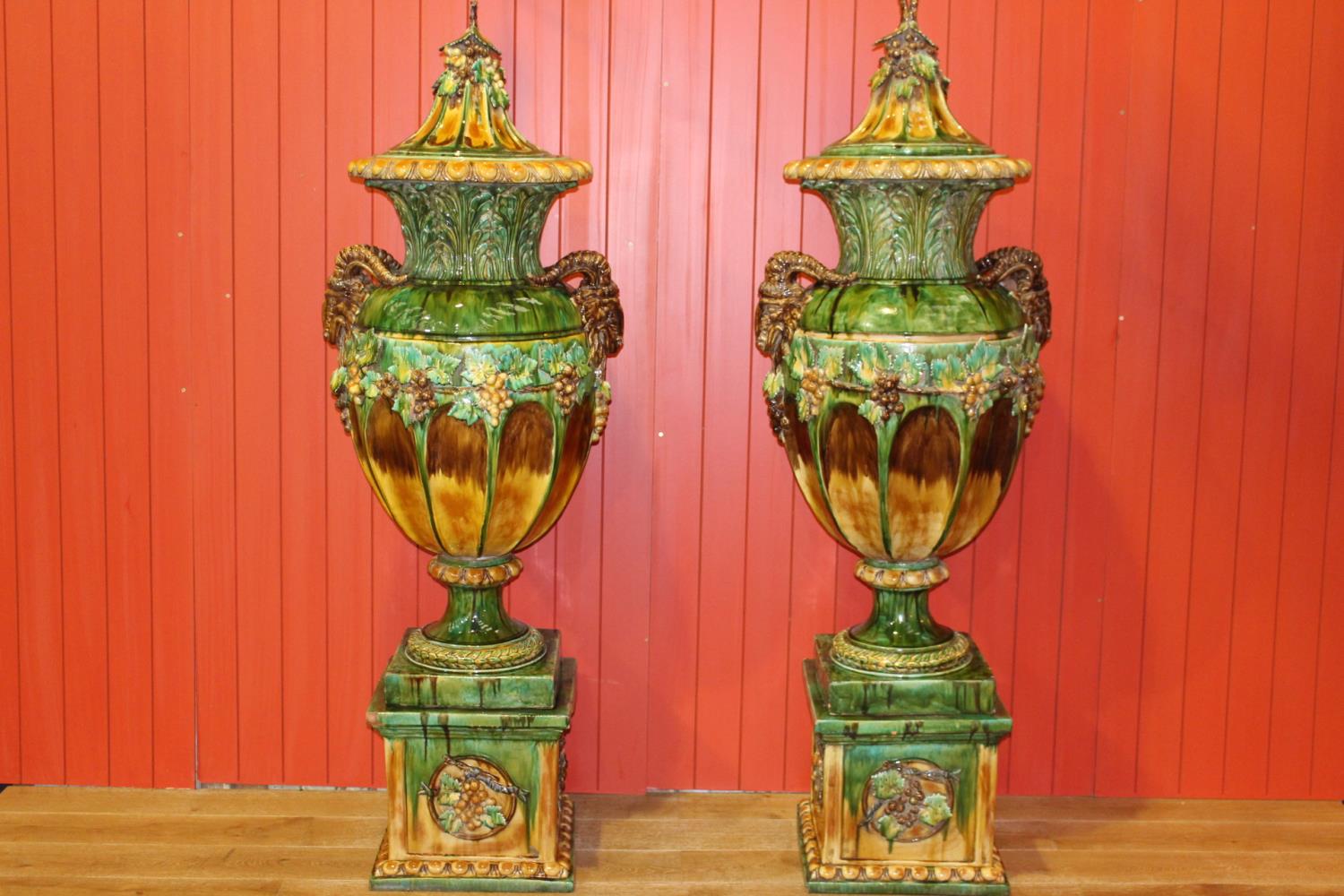 Pair of ceramic urns