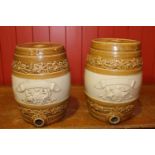 Graduated set of two 19th C. earthenware dispensers