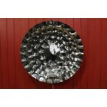 White metal circular wall candle holder